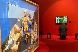 La obra de Dalí “Acaemia neocubista” forma parte de la exposición “Dali-Freud: una obsesión” inaugurada en Viena. EFE/Marina Sera