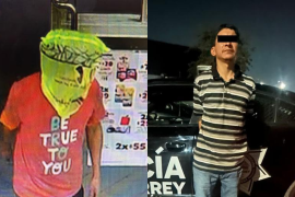 El presunto fue detenido en posesión de 430 pesos en efectivo, así como el arma blanca que presuntamente utilizó para concretar el robo