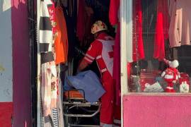 Paramédicos de la Cruz Roja acudieron al lugar para atender al adulto.