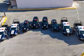 Aquí la flotilla de patrullas entregadas a la Policía Municipal.