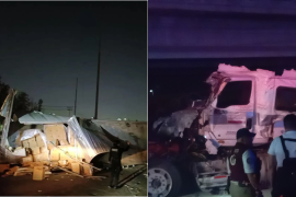 Siniestro de tráiler en circuito Exterior Mexiquense, en la colonia Granjas independencia, en el Estado de México