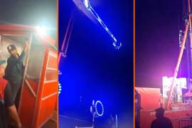 La intensa lluvia sorprendió a los asistentes mientras disfrutaban de los juegos mecánicos.