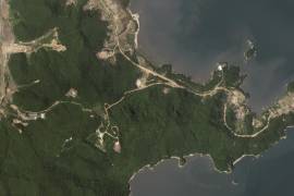 Esta imagen satelital difundida por Planet Labs PBC muestra la Estación de Lanzamiento Satelital Sohae, el martes 30 de mayo de 2023, cerca de Tongchang-ri, Corea del Norte.