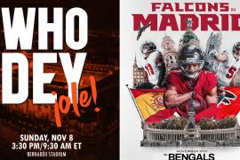 Los Bengals de Cincinnati y los Falcons de Atlanta llevarán la NFL al Santiago Bernabéu de Madrid en la Semana 9 de la Temporada 2026.