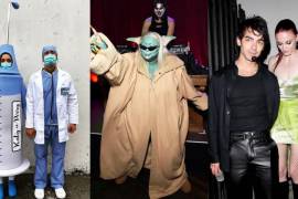 Katy Perry y Orlando Bloom (izquierda), Lizzo (al centro) y Joe Jonas y Sophie Turner (derecha), se tomaron muy en serio Halloween 2021.