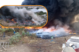 Quema de basura causa gran incendio en Mineral de la Reforma, Hidalgo