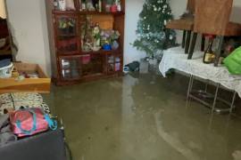 El agua comenzó a filtrarse durante la madrugada y alcanzó varias habitaciones de la vivienda.