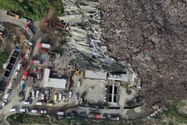 Vista aérea de la zona donde se registró una avalancha de basura en un vertedero en Binaliw, en la ciudad de Cebú, el 9 de enero de 2026.