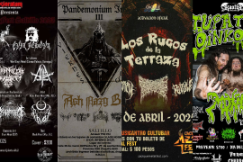 Flyers de festivales de metal en Saltillo y Monterrey, durante la primavera del 2025