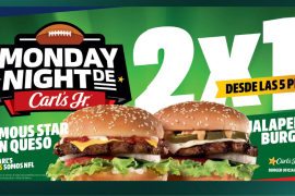 ¡NFL y Hamburguesas! Vuelve al Carl’s Jr. promoción 2X1 en Famous Star y Jalapeño Burgers