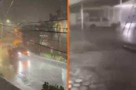 Videos compartidos muestran los efectos de los fuertes vientos del huracán Polo en Ciudad Constitución, Baja California Sur.