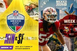 Los 49ers de San Francisco volverán a la Ciudad de México para enfrentar a los Vikings de Minnesota en el esperado regreso de la NFL al Estadio Banorte.