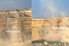 La nube de polvo provocada por el derrumbe generó preocupación entre habitantes de la Región Carbonífera.