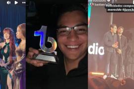 El influencer saltillense compartió cámara y micrófonos con Yeri Mua, Bella Dueñas y Kunno previo a su premiación.