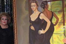 El retrato, pintado en 1956, es mucho más que una representación visual ya que además un símbolo de la conexión entre el arte y el cine de aquella época.