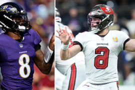 El juego de Ravens contra Buccaneers podrás verlo en punto de las 6:15 de la tarde a través de DAZN y Disney+.