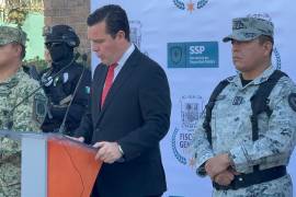 Federico Fernández Montañez, fiscal general del Estado, durante la presentación de los detenidos en el Centro Penitenciario Varonil de Torreón.