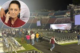 Claudia Sheinbaum, virtual candidata presidencial de Morena, canceló su mitin en el Estadio Azul por la poca asistencia.