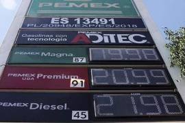 El precio promedio del diesel en EU a lo largo del año pasado fue 27% más barato que México. (Pesos por litro)