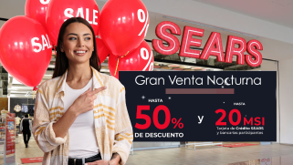 Sears celebrará su Gran Venta Nocturna de otoño del 24 al 27 de octubre con descuentos de hasta el 50% en todos sus departamentos y horarios extendidos en tiendas físicas.