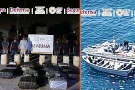 Operativo marítimo dejó seis detenidos y el decomiso de droga con valor cercano a 150 millones de pesos frente a costas de Michoacán.