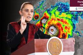 Claudia Sheinbaum llamó a seguir los avisos oficiales y evacuar zonas vulnerables ante el avance del huracán Simón.