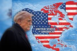 Donald Trump publicó un mapa de Norteamérica cubierto con elementos de la bandera de EU; Sheinbaum respondió que México no será colonia ni protectorado.