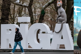 Estatua en honor a la película de Flow, se construye en la ciudad de Riga, Letonia