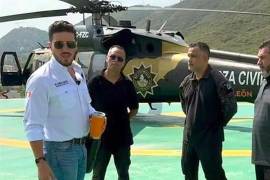El Gobernador emecista Samuel García usó ayer un Black Hawk para trasladarse al sur de NL.