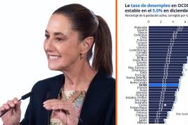 La presidenta Claudia Sheinbaum presumió que México mantiene la tasa de desempleo más baja entre países de la OCDE, con niveles inferiores al 3 %, según datos internacionales recientes.