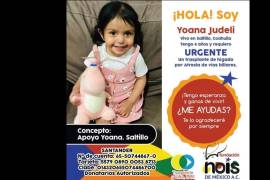 Familiares y amigos de Yoana Judeli Salazar han iniciado una campaña para recaudar fondos para su trasplante de hígado.