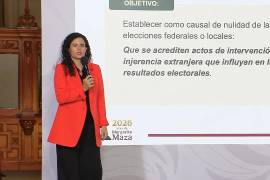 La consejera jurídica de la Presidencia, Luisa María Alcalde, aseguró que la nueva reforma constitucional que permite anular elecciones por intervención extranjera no podrá aplicarse de manera arbitraria.
