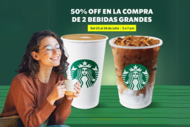 La promoción, disponible para miembros de Starbucks Rewards y el público en general, aplica para bebidas preparadas en la Barra de Espresso en tamaño Grande