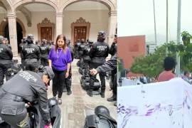 Elementos de la Fuerza Civil de Monterrey inspeccionaron su equipo antes del 8M