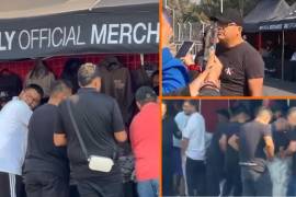 Un día previo al inicio de los conciertos de BTS en Ciudad de México, se lleva a cabo la venta de mercancía.