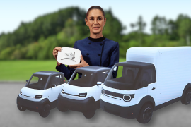 La presidenta Claudia Sheinbaum presentó Olinia, iniciativa de autos eléctricos mexicanos para traslados cortos y reparto urbano
