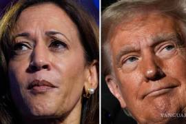 Combo de fotografías que muestra a la vicepresidenta estadounidense y candidata demócrata a la Casa Blanca, Kamala Harris (I) y al exmandatario republicano Donald Trump (D) (2017-2021).