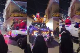 Presuntos miembros del Cártel de la Sierra hacen caravana navideña y entregan juguetes en Guerrero.