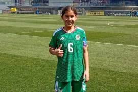 Caro Elizalde, futbolista originaria de Saltillo, Coahuila, durante su convocatoria con la Selección Mexicana Femenil Tricolor Sub-14.
