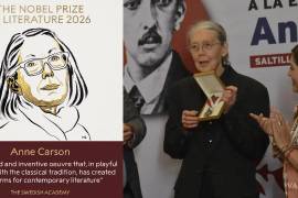 Anne Carson recibió en 2023 en Saltillo la medalla del Premio Internacional Manuel Acuña por su trayectoria poética; en 2026 recibe el Premio Nobel.