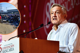 López Obrador y el presidente de la Asociación de Bancos de México confirmaron que la próxima Convención Bancaria será en Acapulco para apoyar a la recuperación después del huracán ‘Otis’. FOTO: VANGUARDIA