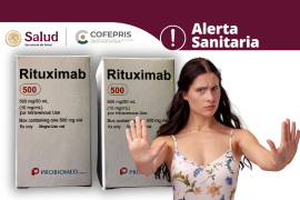 Cofepris alertó sobre la falsificación del Rituximab 500 mg/50 mL e instruyó suspender su uso, inmovilizar su distribución y reportar cualquier reacción o unidad del lote fraudulento.
