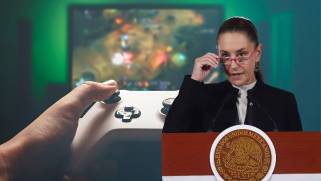 Claudia Sheinbaum durante La Mañanera, donde explicó que el impuesto a los videojuegos no se cobrará y que el gobierno enfocará sus acciones en campañas de concientización y construcción de la paz entre jóvenes.