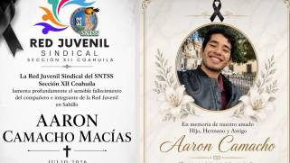 Compañeros del IMSS, docentes, amigos y colectivos compartieron mensajes de despedida para recordar a Aarón Camacho Macías.