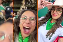 La influencer Terefifas denunció haber sido agredida en las gradas del Estadio Azteca, donde aseguró que un hombre le arrojó una bebida de manera intencional mientras celebraba el gol.