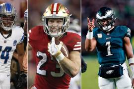 En una peleada conferencia, Amon-Ra St. Brown, Christian McCaffrey y Jalen Hurts son los jugadores más destacados.