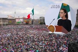 Vista del Zócalo para el Segundo Informe de Claudia Sheinbaum.