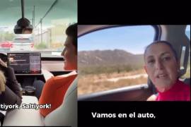 En el video se puede ver a Samuel y Mariana mientras transitan, de manera divertida por la carretera Monterrey-Saltillo, mientras Sheinbaum observa el paisaje de Sonora y reinan los silencios.