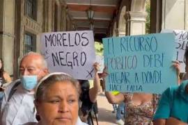 Protesta en el Palacio de Gobierno de Morelos.