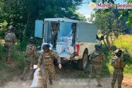 Semar aseguró 834 kilos de presunta cocaína en Tonalá, Chiapas; Omar García Harfuch informó que el decomiso evitó la distribución de 1.66 millones de dosis.